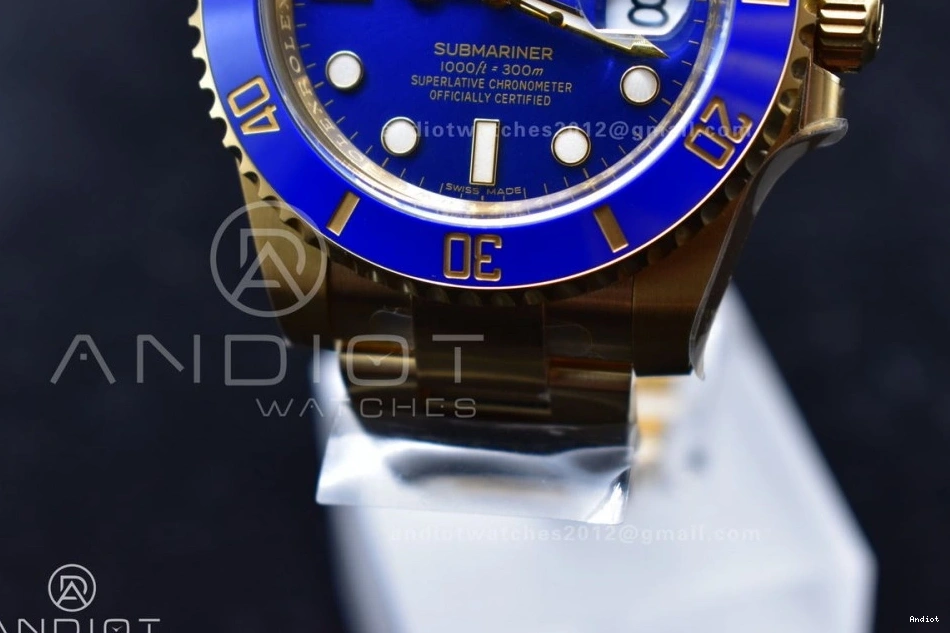 Ceramic Clean 1:1 Best 116618 904L Submariner YG LB Edition Steel Blue VR3135 Plated 0517